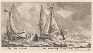Ein "Isere"-Schiff und ein Waterschip oder Zuiderzee-Fischerboot