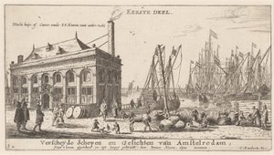 Ansicht des Hafens von Amsterdam mit dem Büro der Wasserbehörde (Titelseite)