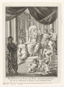 Allegorische Darstellung mit Geschichte, Wahrheit, Altertumskunde und Vorsicht von Reinier Vinkeles (I)