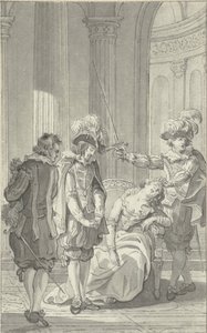 Illustration für das Theaterstück Ines de Castro von Rhijnvis Feith von Reinier Vinkeles (I)