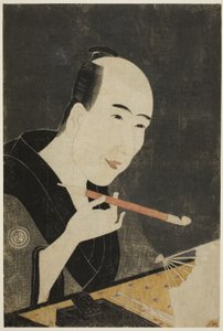 Porträt von Santo Kyoden, dem Meister von Kyobashi (Edo hana Kyobashi natori) von Rekisentei Eiri