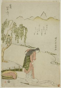 Der Chofu-Juwelenfluss in der Provinz Musashi (Musashi Chofu no Tamagawa), aus einer unbetitelten Serie von sechs Juwelenflüssen