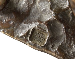 Detail eines französischen Bulldoggen, kleines Modell von Rembrandt Bugatti