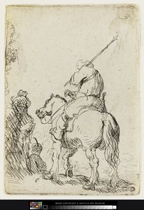 Ein Soldat mit Turban zu Pferd, um 1632 von Rembrandt van Rijn