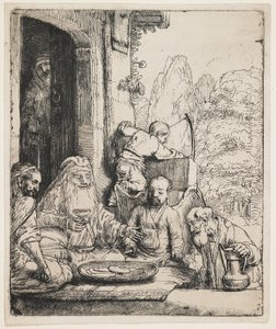 Abraham bewirtet die Engel von Rembrandt van Rijn