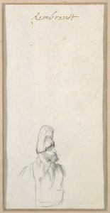 Bärtiger Mann im Profil, mit hoher Mütze, ca. 1640 von Rembrandt Harmensz. van Rijn