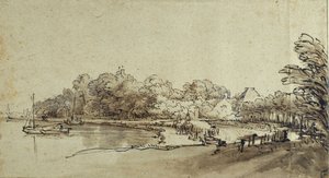 Biegung der Amstel bei Kostverloren House, frühe 1650er von Rembrandt Harmensz. van Rijn