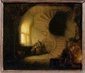 Meditierender Philosoph von Rembrandt Harmensz. van Rijn