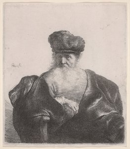 Alter Mann mit fließendem Bart, Pelzmütze und Samtumhang, c.1632