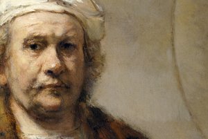 Rembrandt - Selbstporträt (Detail) von Rembrandt Harmensz. van Rijn