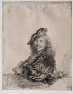 Selbstporträt Gemälde von Rembrandt Harmenszoon van Rijn (1606-1669) 1639 Gabinetto Disegni e Stampe, Uffizien, Florenz von Rembrandt van Rijn
