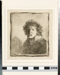 Selbstporträt mit offenem Mund von Rembrandt van Rijn