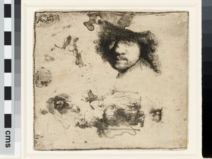 Blatt mit Studien von Rembrandt van Rijn