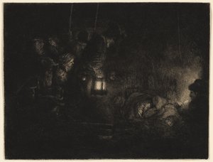 Die Anbetung der Hirten: Ein Nachtstück, ca. 1657 von Rembrandt Harmensz. van Rijn
