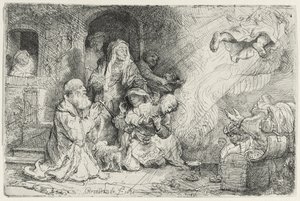 Der Engel verlässt die Familie des Tobias von Rembrandt van Rijn