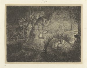 Anbetung der Hirten: Nachtstück von Rembrandt van Rijn