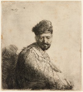 Bärtiger Mann mit orientalischer Pelzmütze: der Vater des Künstlers, 1631 von Rembrandt van Rijn
