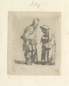 Bettler und Bettlerin im Gespräch von Rembrandt van Rijn