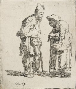 Bettler und Bettlerin im Gespräch, 1630 von Rembrandt van Rijn