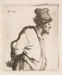 Bauer mit den Händen auf dem Rücken von Rembrandt van Rijn
