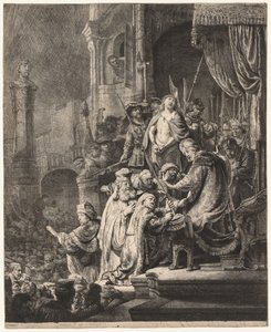 Christus vor Pilatus: Große Platte von Rembrandt van Rijn