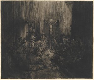 Christus zwischen den beiden Dieben gekreuzigt (Die drei Kreuze) von Rembrandt van Rijn