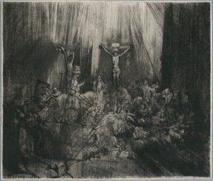 Christus gekreuzigt zwischen den beiden Dieben: "Die drei Kreuze" von Rembrandt van Rijn