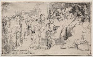 Christus im Disput mit den Doktoren: Eine Skizze von Rembrandt van Rijn