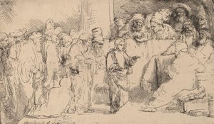 Christus im Disput mit den Doktoren: eine Skizze von Rembrandt van Rijn