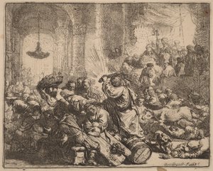 Christus vertreibt die Geldwechsler aus dem Tempel von Rembrandt van Rijn