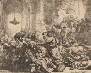 Christus vertreibt die Geldwechsler aus dem Tempel, 1635 von Rembrandt van Rijn