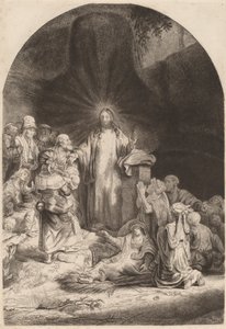 Christus predigt und heilt, Fragment aus dem Hundert-Gulden-Blatt, ca. 1649 von Rembrandt van Rijn