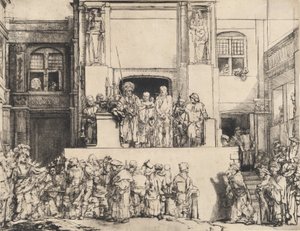 Christus dem Volk präsentiert: Querformatige Platte von Rembrandt van Rijn