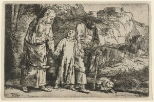 Christus kehrt mit seinen Eltern vom Tempel zurück von Rembrandt van Rijn