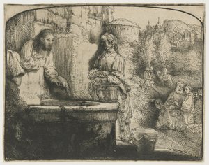 Christus und die Frau von Samaria von Rembrandt van Rijn
