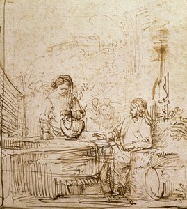 Christus und die Frau von Samaria von Rembrandt van Rijn