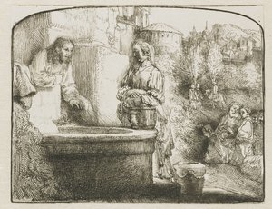 Christus und die Frau von Samaria von Rembrandt van Rijn