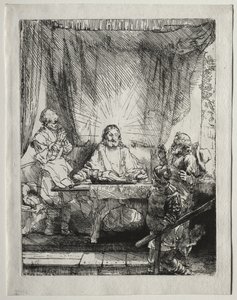 Christus in Emmaus: Die größere Platte
