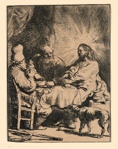 Christus in Emmaus: Die kleinere Platte von Rembrandt van Rijn