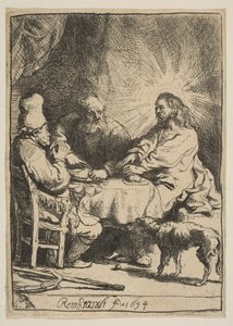 Christus in Emmaus: Die kleinere Platte, 1634 von Rembrandt van Rijn