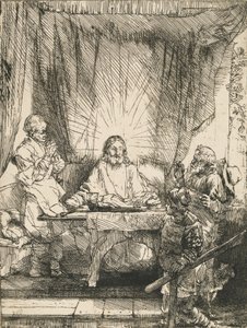 Christus in Emmaus: die größere Platte von Rembrandt van Rijn
