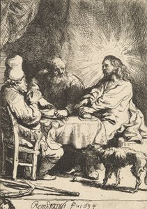 Christus in Emmaus: die kleinere Platte von Rembrandt van Rijn