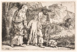 Christus zwischen seinen Eltern, Rückkehr vom Tempel von Rembrandt van Rijn