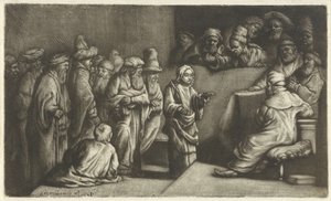 Christus im Gespräch mit den Gelehrten: eine Skizze von Rembrandt van Rijn