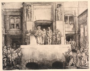 Christus dem Volk präsentiert: große rechteckige Platte von Rembrandt van Rijn