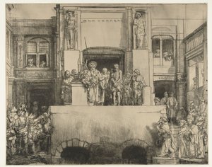 Christus dem Volk präsentiert: querformatige Platte von Rembrandt van Rijn