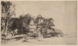 Baumgruppe mit Aussicht von Rembrandt van Rijn