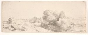 Gegenprobe von "Landschaft mit einem Milchmann" von Rembrandt van Rijn