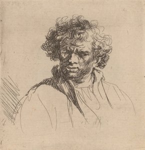 Lockenköpfiger Mann mit schiefem Mund, ca. 1635 von Rembrandt van Rijn