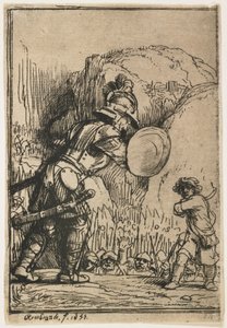 David und Goliath, 1655 von Rembrandt van Rijn